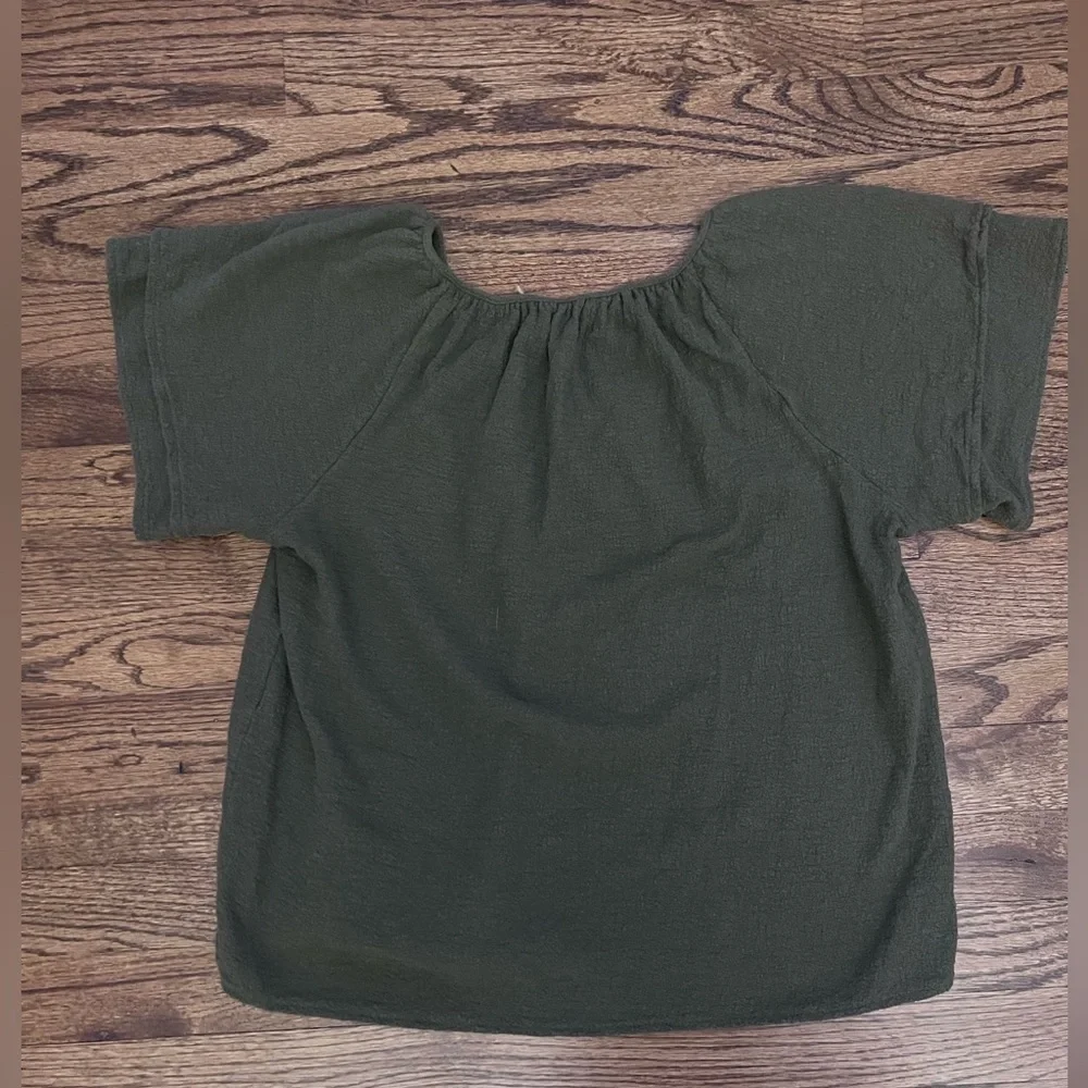MADEWELL Texture & Thread Tiered Sleeve Top Green Size Small NWT. - Picture 4 of 4